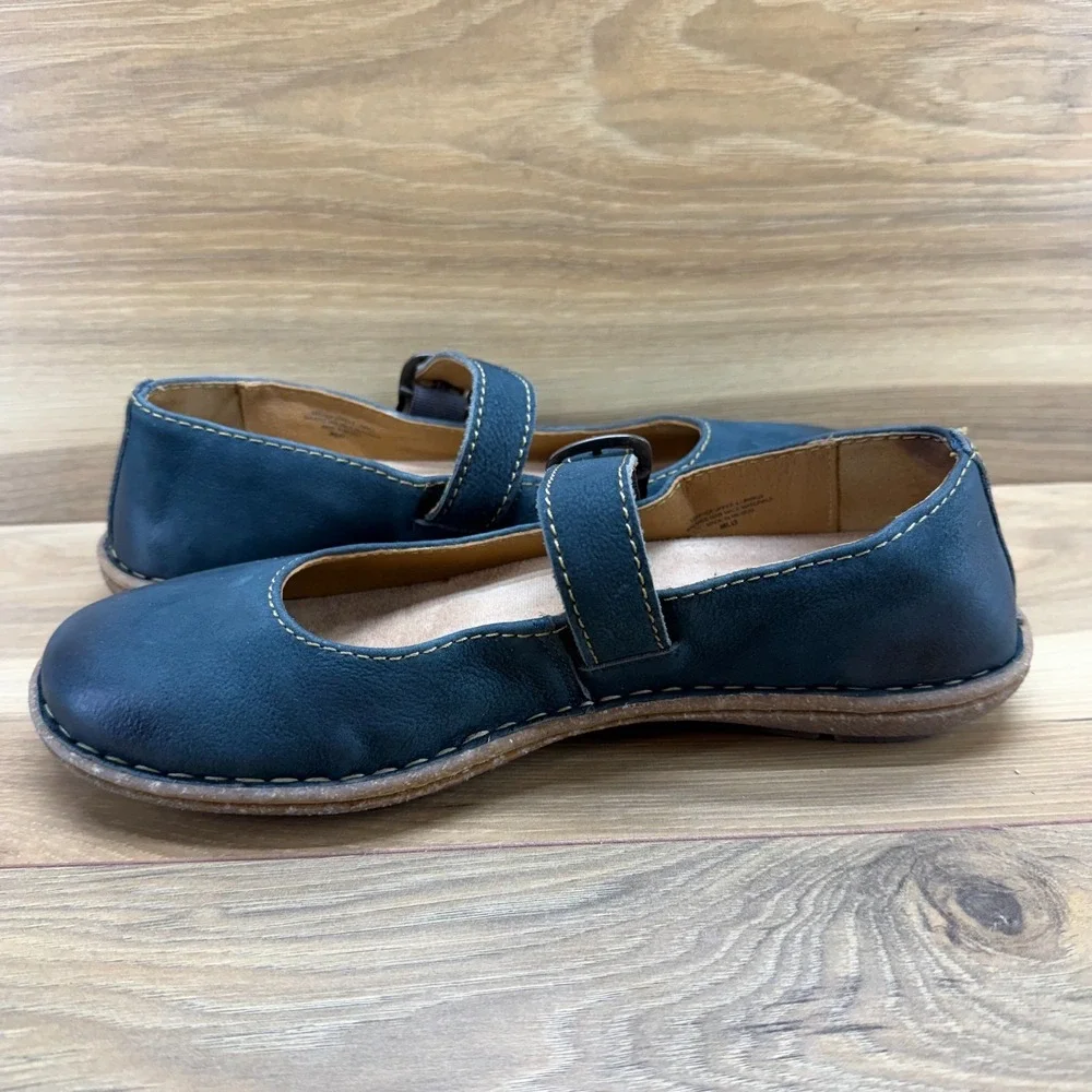 BORN Naomi Mary Janes Womens 9.5 M Sailor Blue Nubuck Flats Buckle Comfort - Picture 6 of 11